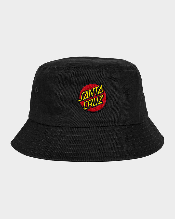 Classic Dot Patch Bucket Hat - Black