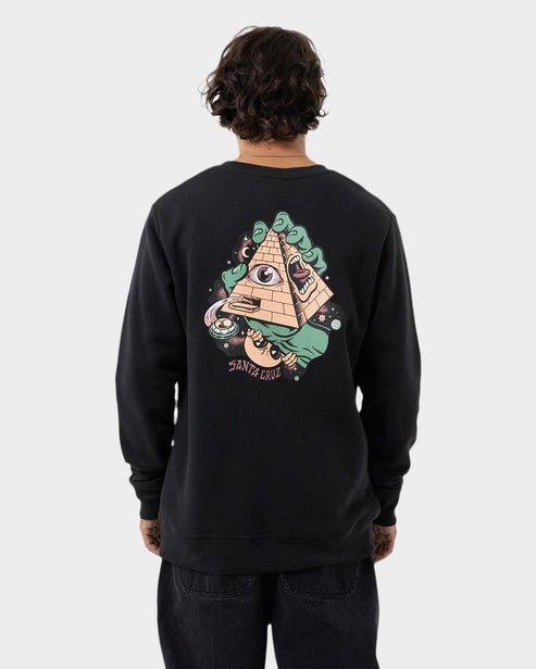 Knibbs Invasion Hand Relaxed Fit Sweater - Off Black
