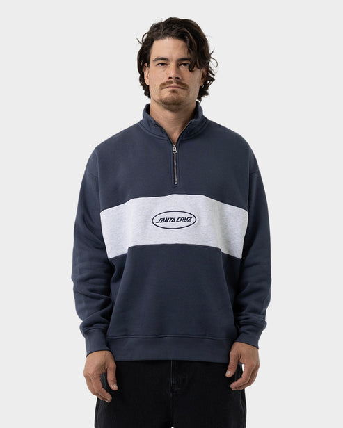 Slam Oval Strip Sweater - Dark Blue