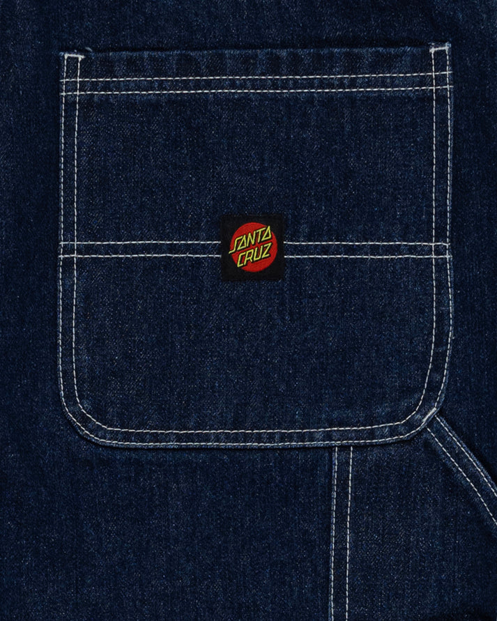 Youth Classic Dot Baggy Carpenter Jean Short - Rinsed Indigo