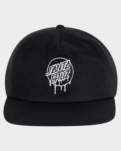 Drip Dot Snapback Unstructured 5 Panel Cap - Black