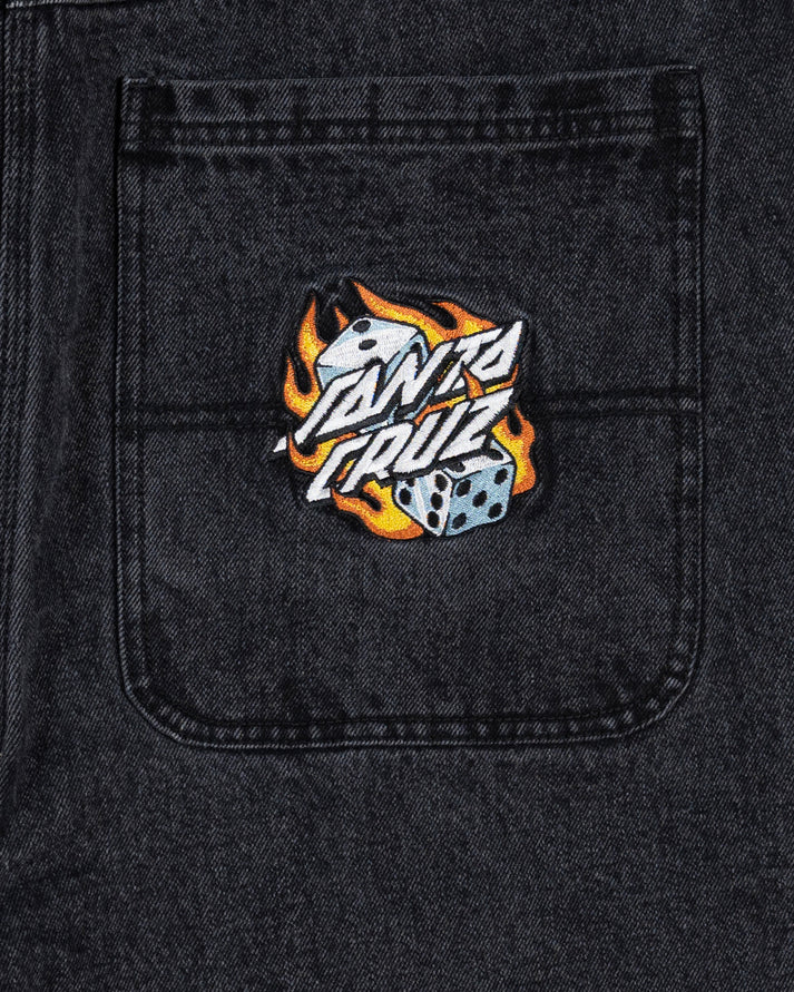 Flaming Dice Dot Longer Length Super Baggy Jean Short