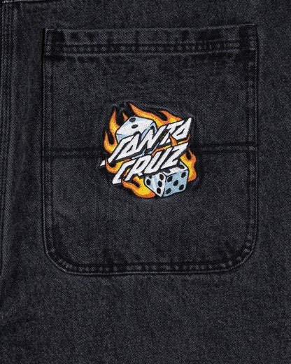 Flaming Dice Dot Longer Length Super Baggy Jean Short