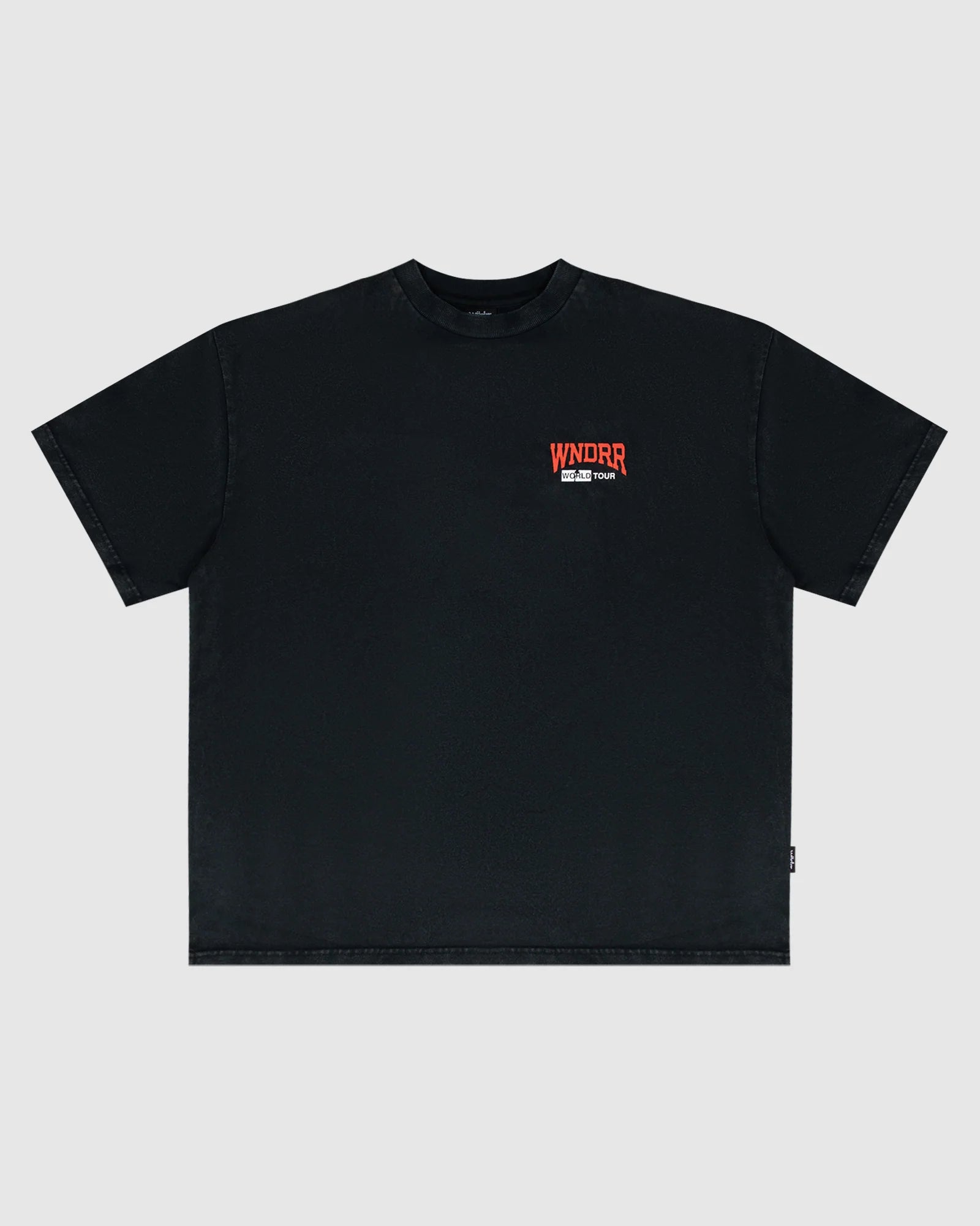 Wndrr World Tour Heavyweight Tee - Washed Black