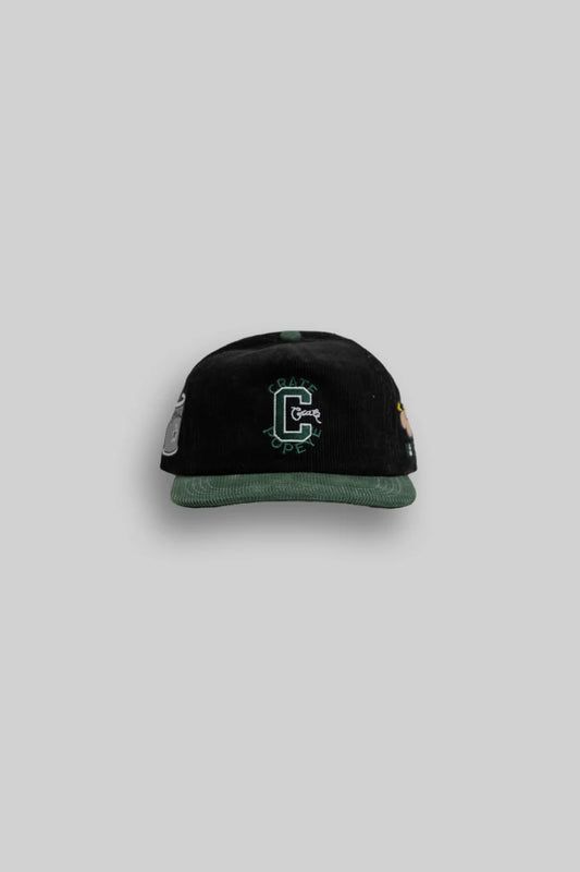 Crate X Popeye Cord Snapback - Black/Green