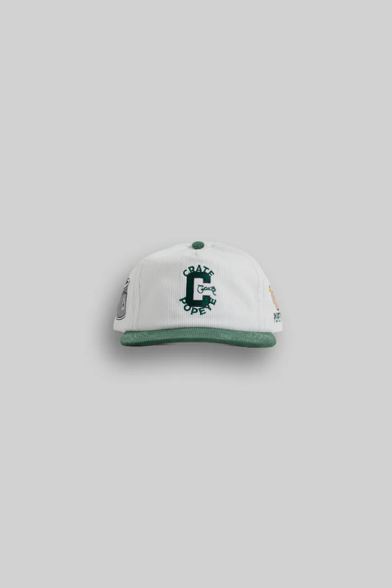Crate X Popeye Cord Snapback - White/Green