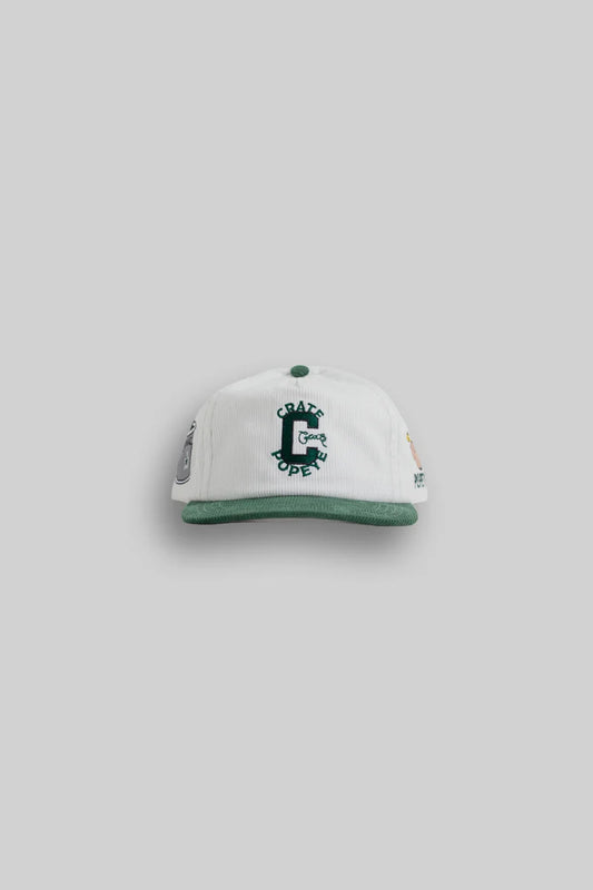 Crate X Popeye Cord Snapback - White/Green
