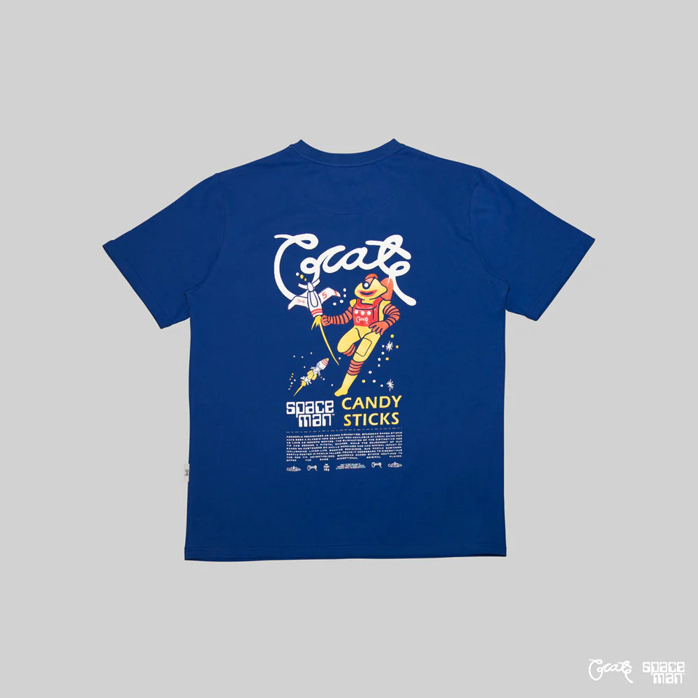 Crate X Space Man Candy Scripted T-Shirt - Blue