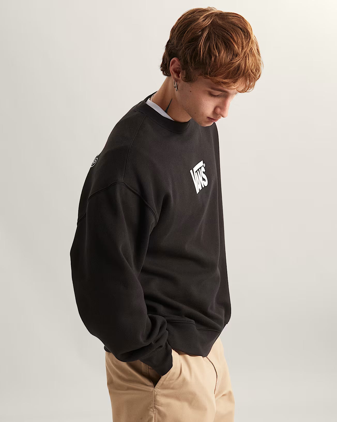 Stretch Logo Crew - Black/White