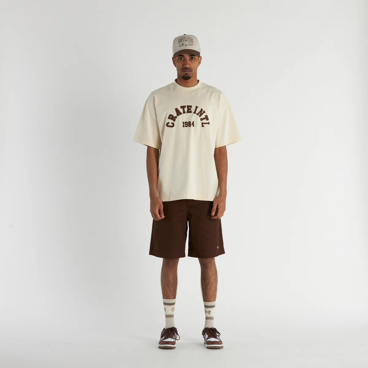 Crate Varsity Arc Box Fit Tee - Tofu