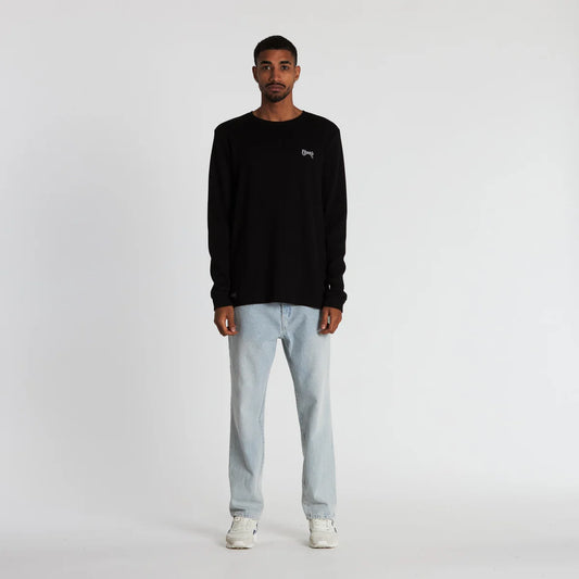 Crate Waffle Crew Knit - Black