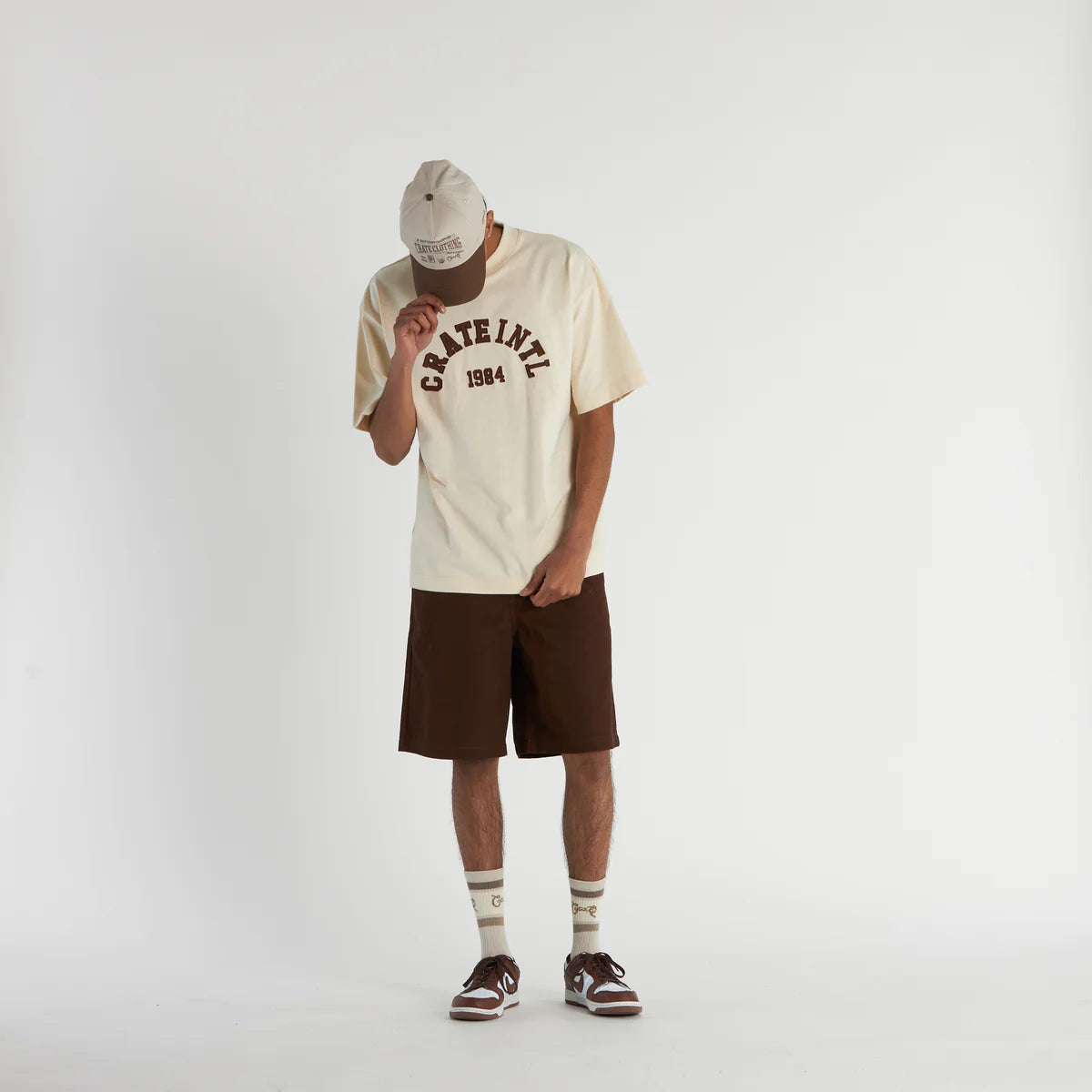 Crate Varsity Arc Box Fit Tee - Tofu