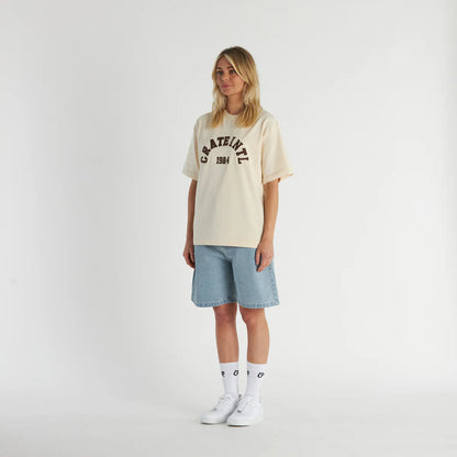 Crate Varsity Arc Box Fit Tee - Tofu