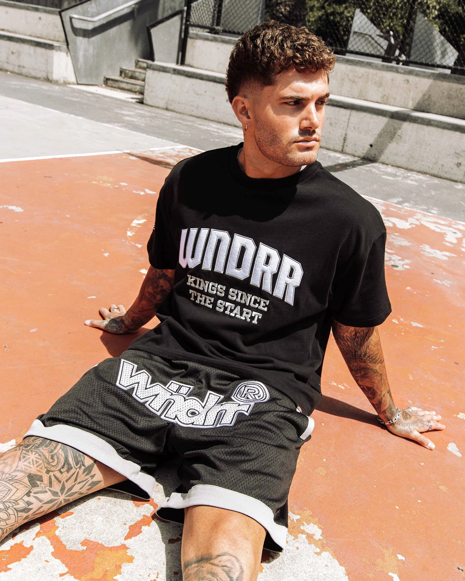 Wndrr Offcut Court Short - Black/Grey