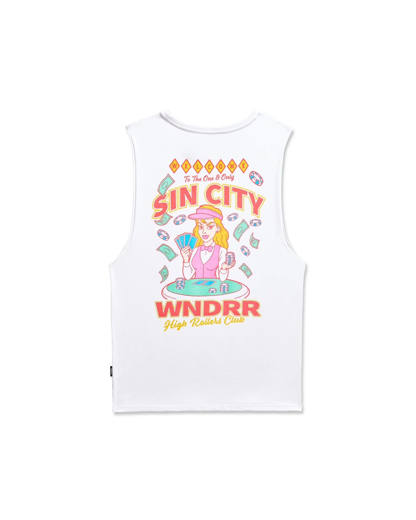 Sin CIty Muscle Top - White