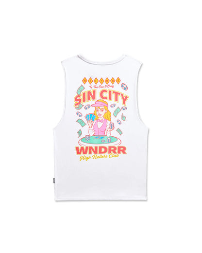Sin CIty Muscle Top - White