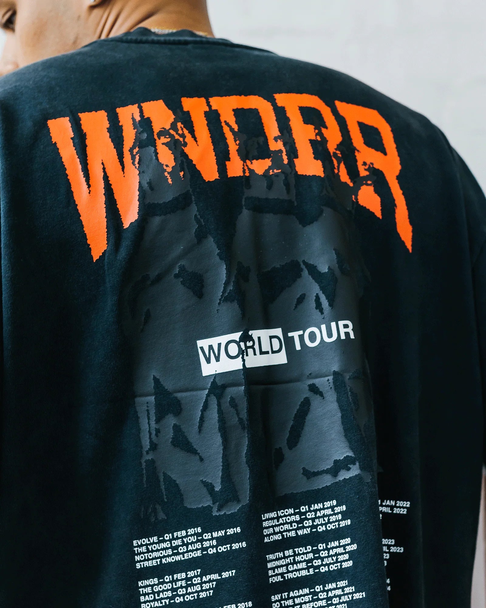 Wndrr World Tour Heavyweight Tee - Washed Black