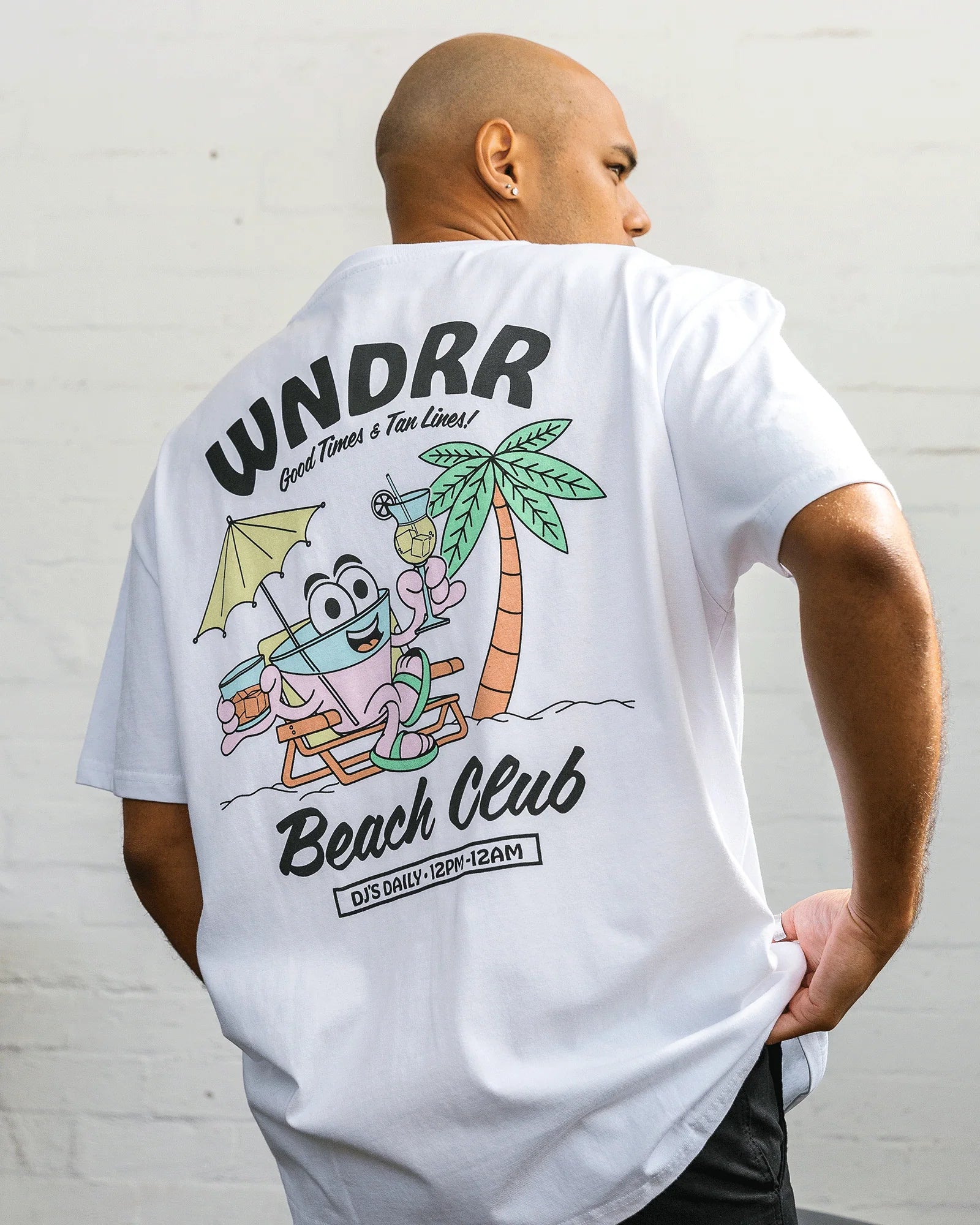 Wndrr Beach Club Box Fit Tee - White