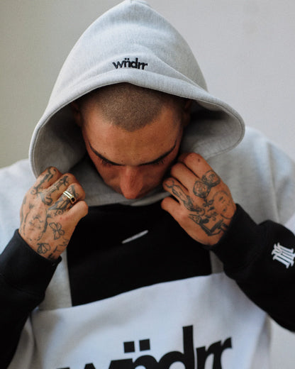 Wndrr Global Panel Hood Sweat - Black/Grey Marle