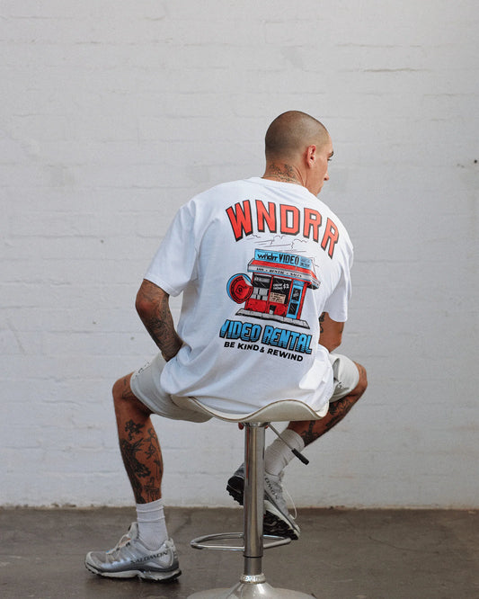 Wndrr Video Rental Box Fit Tee - White