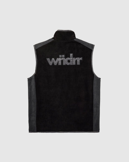 Wndrr Accent Polar Fleece Vest - Black/Grey