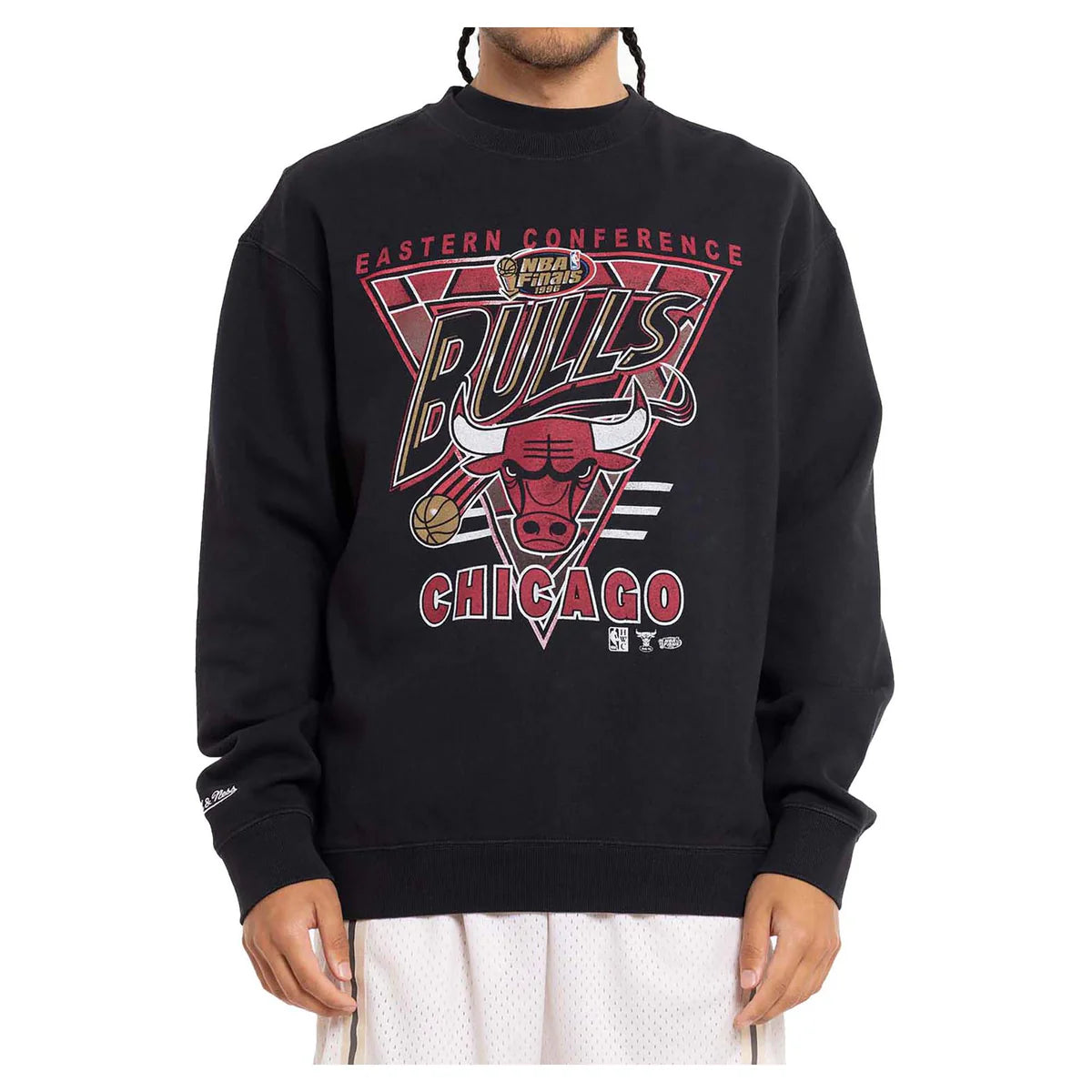 Mitchell And Ness NBA Chicago Bulls Tri 2.0 Crewneck - Black