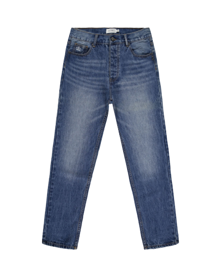KING E15 Relaxed Fit Denim Jeans - Indigo Mid Wash