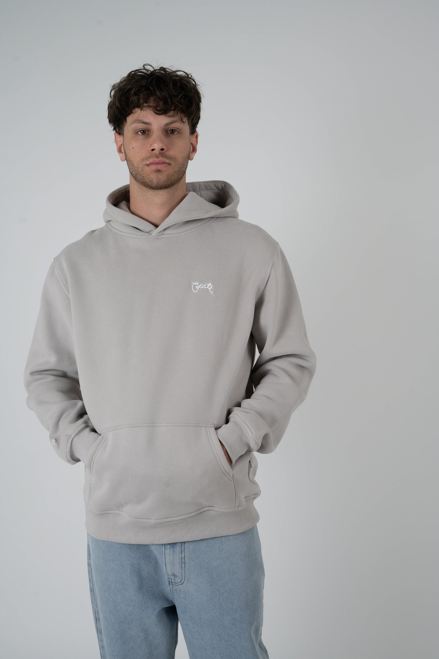 Crate Superfleece Simple Script Hoodie - Fog Grey