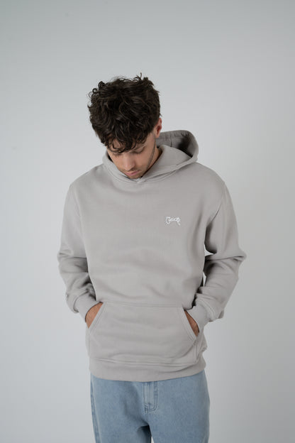 Crate Superfleece Simple Script Hoodie - Fog Grey