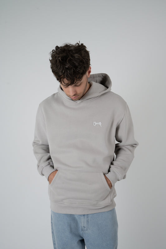 Crate Superfleece Simple Script Hoodie - Fog Grey