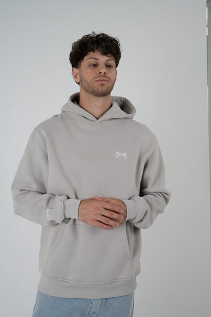Crate Superfleece Simple Script Hoodie - Fog Grey