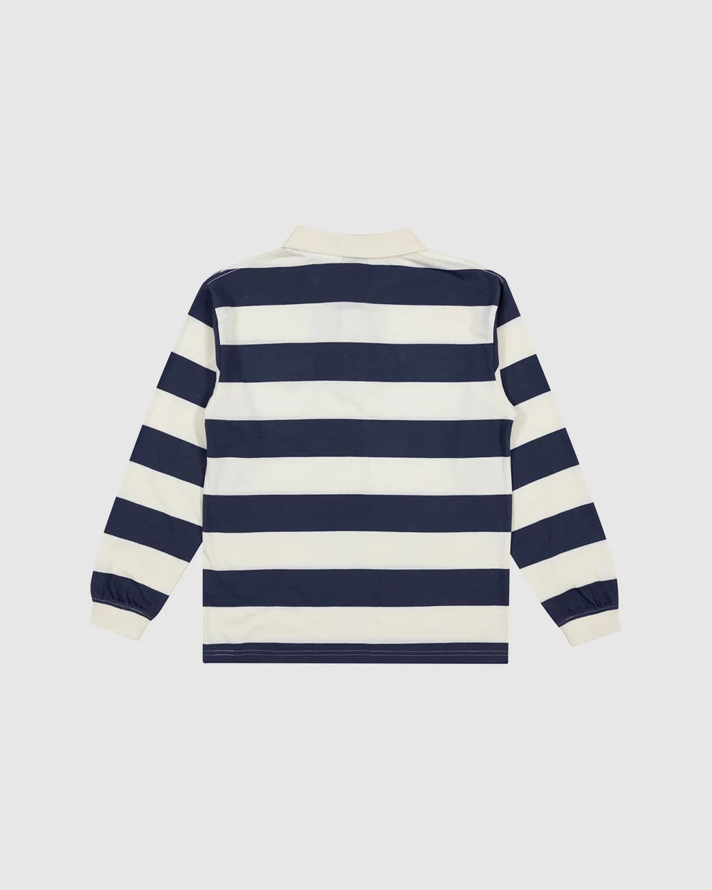 Youth Reverse Dot Patch Polo Long Sleeve - Cream Stripe