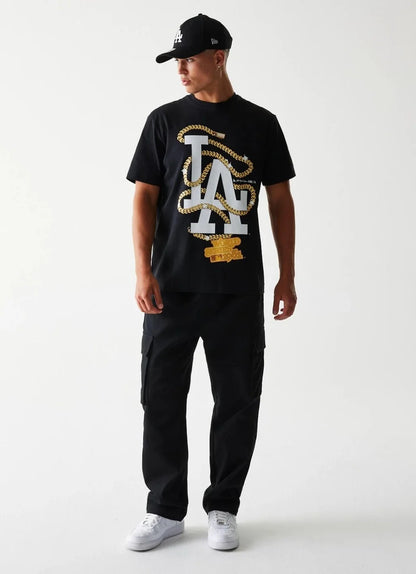 MLB Chain Los Angeles Dodgers Oversized T-Shirt - Black