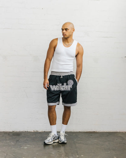 Wndrr Offcut Court Short - Black/Grey