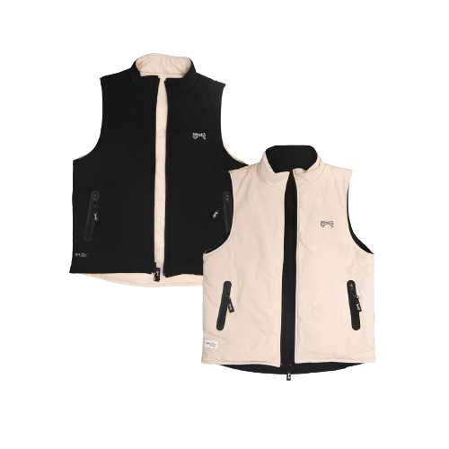 Crate Reversible Puffer Vest - Black/Tan