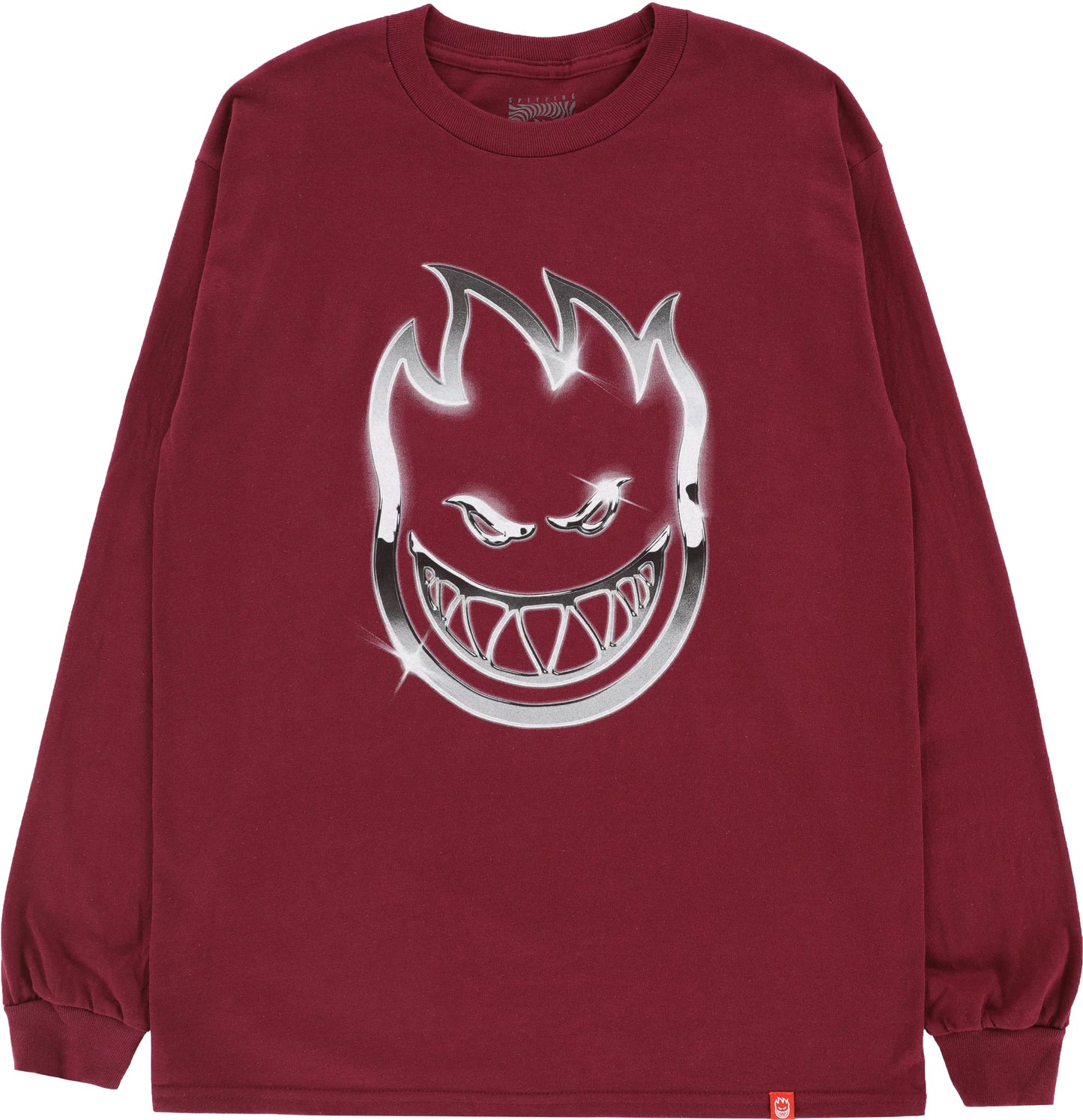 Spitfire Chrome Bighead L/S Tee - Maron