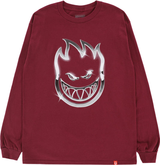 Spitfire Chrome Bighead L/S Tee - Maron