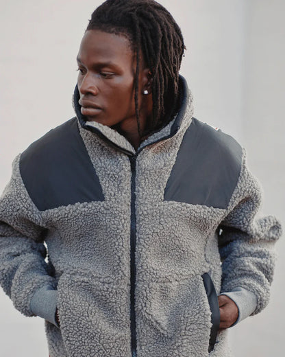 Wndrr Arc Sherpa Jacket - Charcoal/Black
