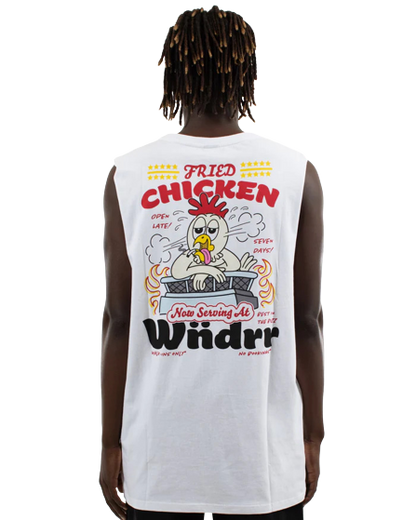 Fried Chicken Muscle Top - White