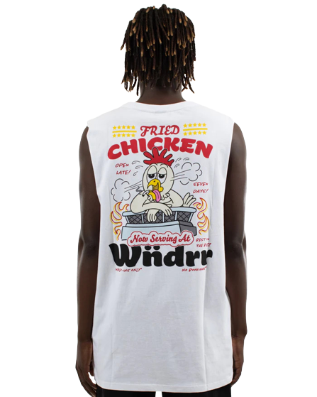 Fried Chicken Muscle Top - White