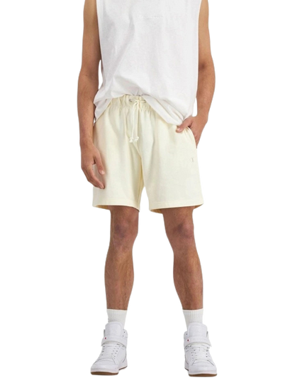 Reverse Weave Terry Relaxed Shorts in Chalk White