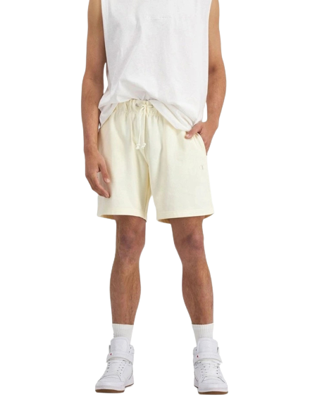 Reverse Weave Terry Relaxed Shorts in Chalk White