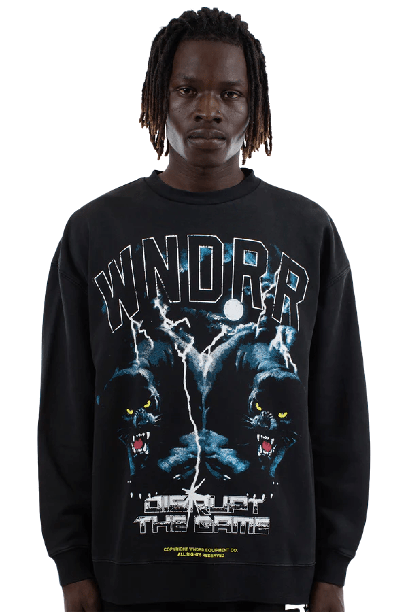 Nightcrawler Crew Sweat - Washed Black