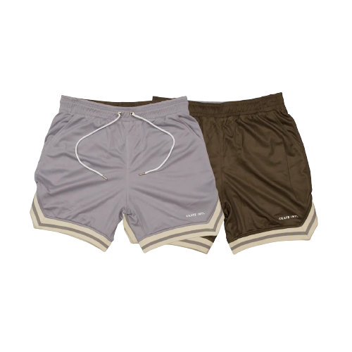 Mens Reversible B-Ball Shorts - Grey/Olive