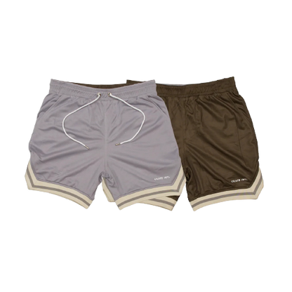 Mens Reversible B-Ball Shorts - Grey/Olive