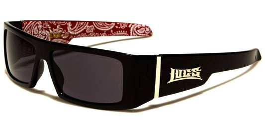 LOCS SUNGLASSES LOC9058-BDNRD (BANDANA - INSIDE ARM RED)